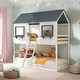 preview thumbnail 14 of 24, Twin Over Twin Bunk Bed Playhouse Design,Roof, Window, Guardrail, and Ladder White