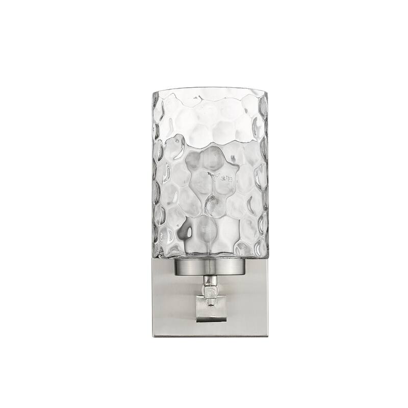Transitional Hardwired Wall Sconce Light Fixture with Clear Glass Shade and Dimmable Damp Rated - 9.5" H x 4.75" W x 5.75" D