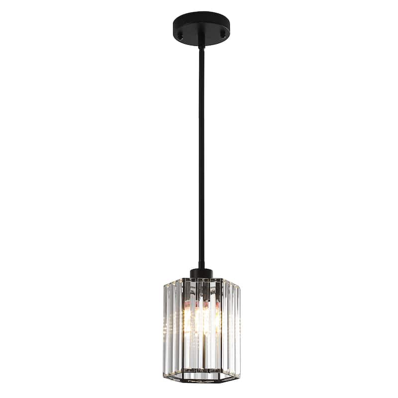 1-Light Crystal Pendant Lighting Fixtures for Sloped Ceiling