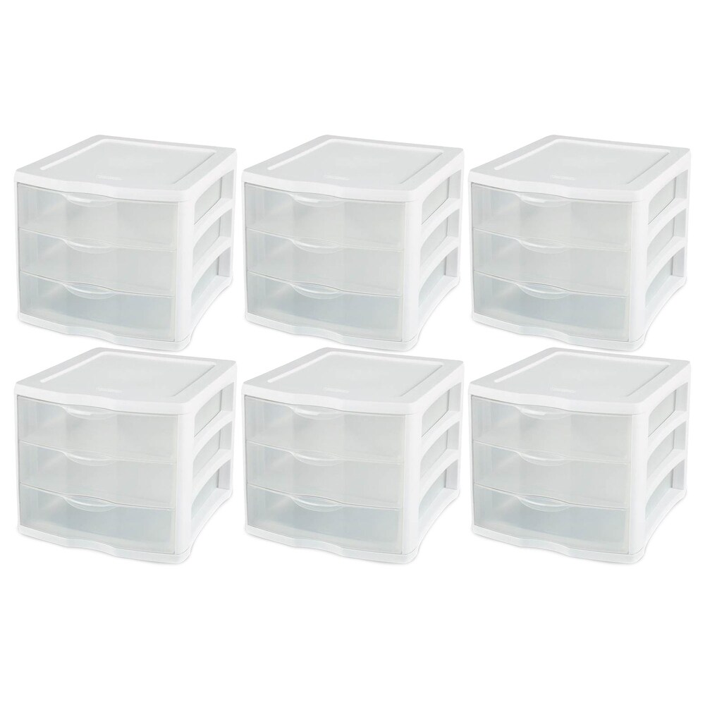 Sterilite 20518006 Stackable Small Drawer White Frame & See