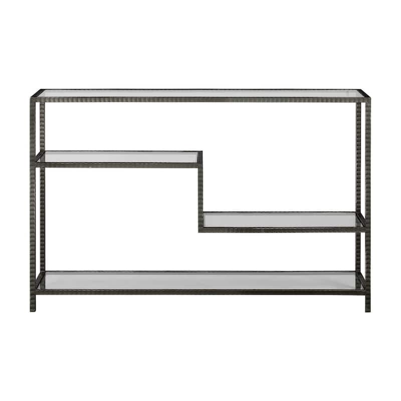 34" leo industrial console table
