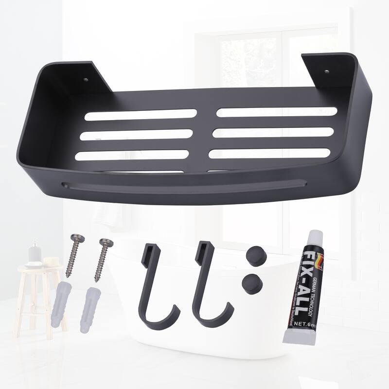 WOWOW Stainless Steel Rectangular Bathroom Shower Shelves 2-Pieces