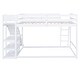 preview thumbnail 28 of 28, Grey Full Over Full Bunk Bed with Slide and Shelves, Safe and Space-Saving Design
