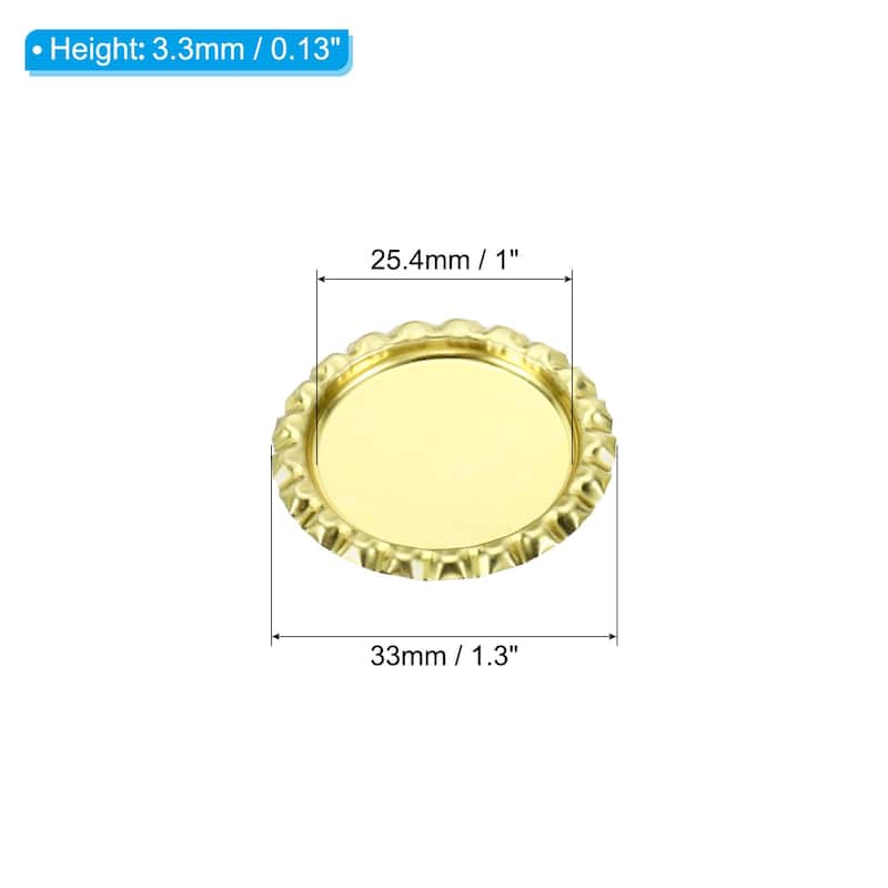 30Pcs Flat Decorative Bottle Caps Craft Bottle Pendant Trays - Gold Tone