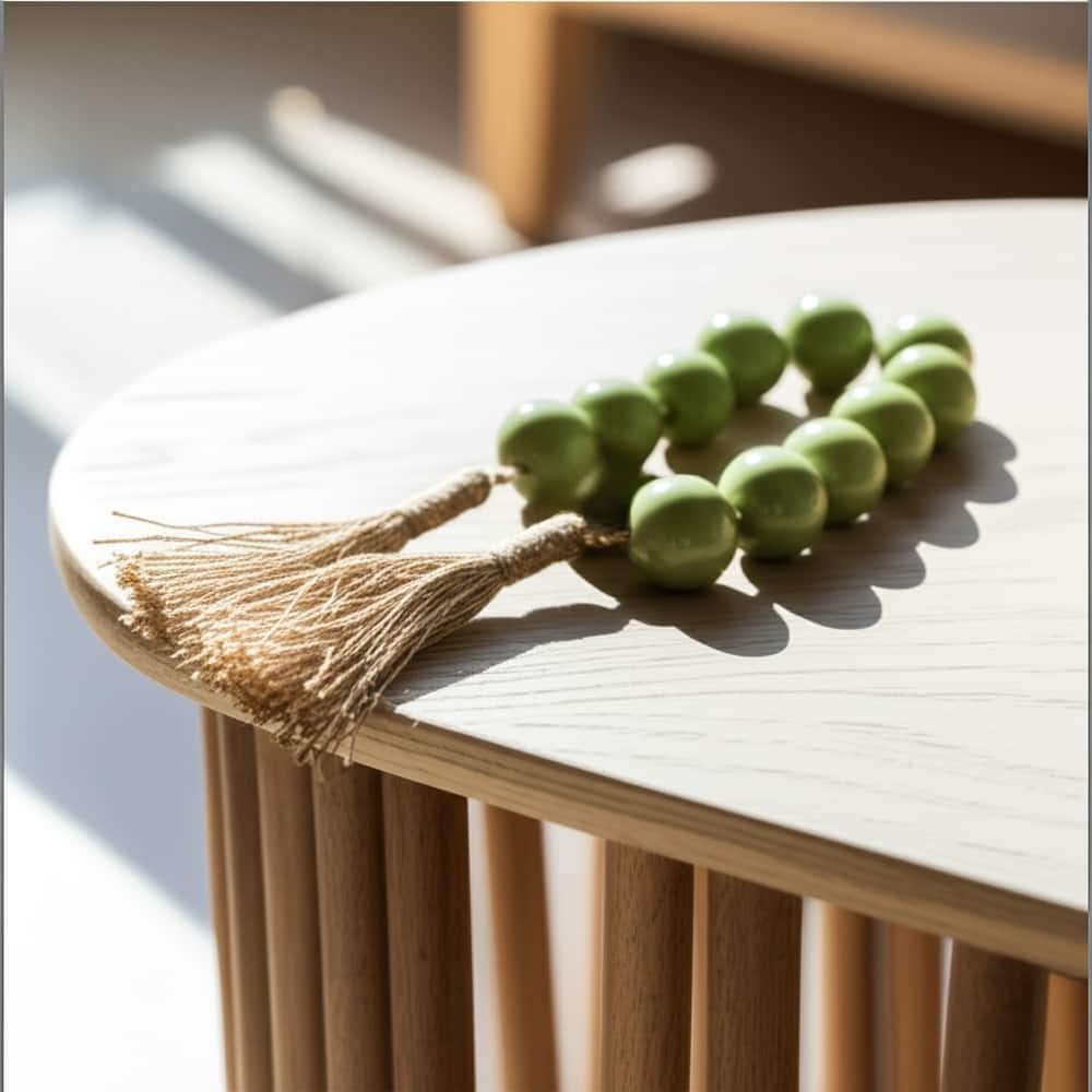 Resin Modern Decorative Beads with Jute Detailing and Textured Accents