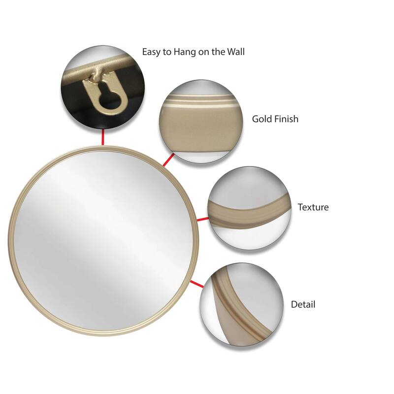 Deep Metal Wall Mirror - 24 x 2.5 x 24