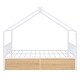 preview thumbnail 5 of 16, Full Size Metal House Bed with Two Drawers White