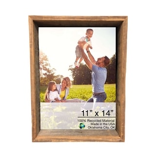 11X14 Rustic Weathered Grey Box Picture Frame With Hanger 11X14 Rustic Weathered Grey Box Picture Frame With Hanger