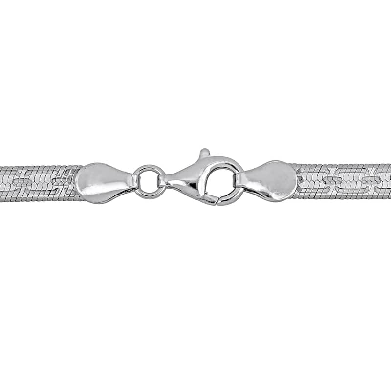 Miadora 4.5mm Fancy Herringbone Necklace in Sterling Silver