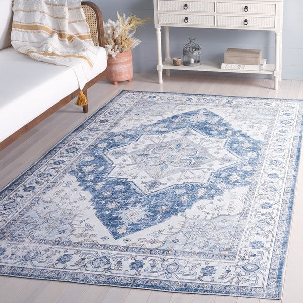 slide 2 of 9, SAFAVIEH Arizona Ghinita Vintage Rug 8' x 10' - Ivory/Blue - Rectangle