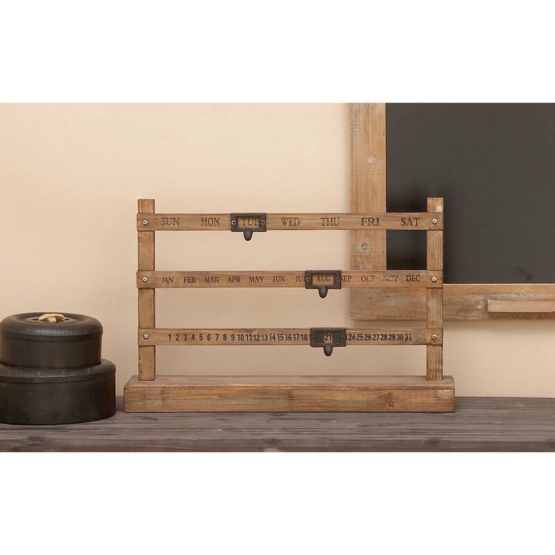 Wood Chef Sculpture with Calendar Markers - Brown - Roche River Decor - 4"W x 22"L x 14"H