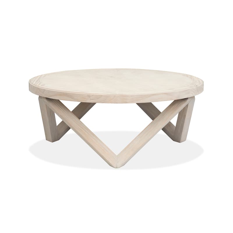 Magnussen Home Bostwick Coconut Cream Round Cocktail Table - 40''W x 40''D x 16''H