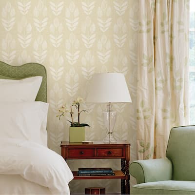 Florals & Flowers Gores Garland Light Blue Block Tulip 33' L X 20.5 W Wallpaper Roll