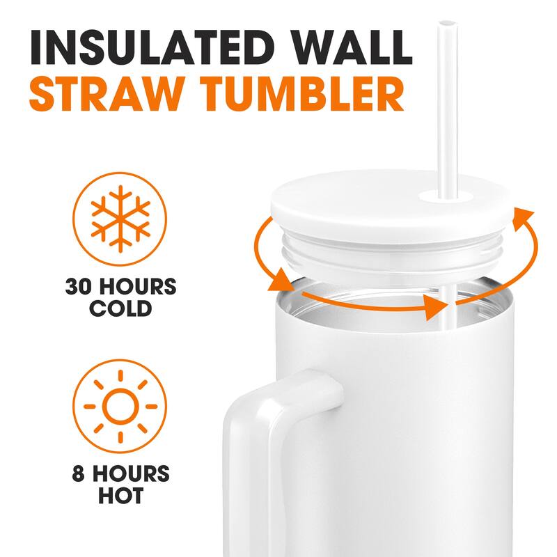Cheer Collection Insulated Tumbler with Reusable Straw