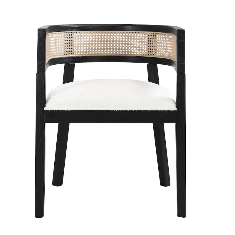 Halea Farmhouse Rubberwood Dining Chairs with Cane Back (Set of 2) by Christopher Knight Home