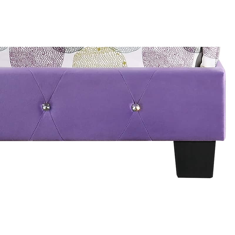 Purple Twin Bed with Playful Finish, Compact Frame and Durable Build for Kids' Rooms, Guest Spaces or Cozy Bedrooms