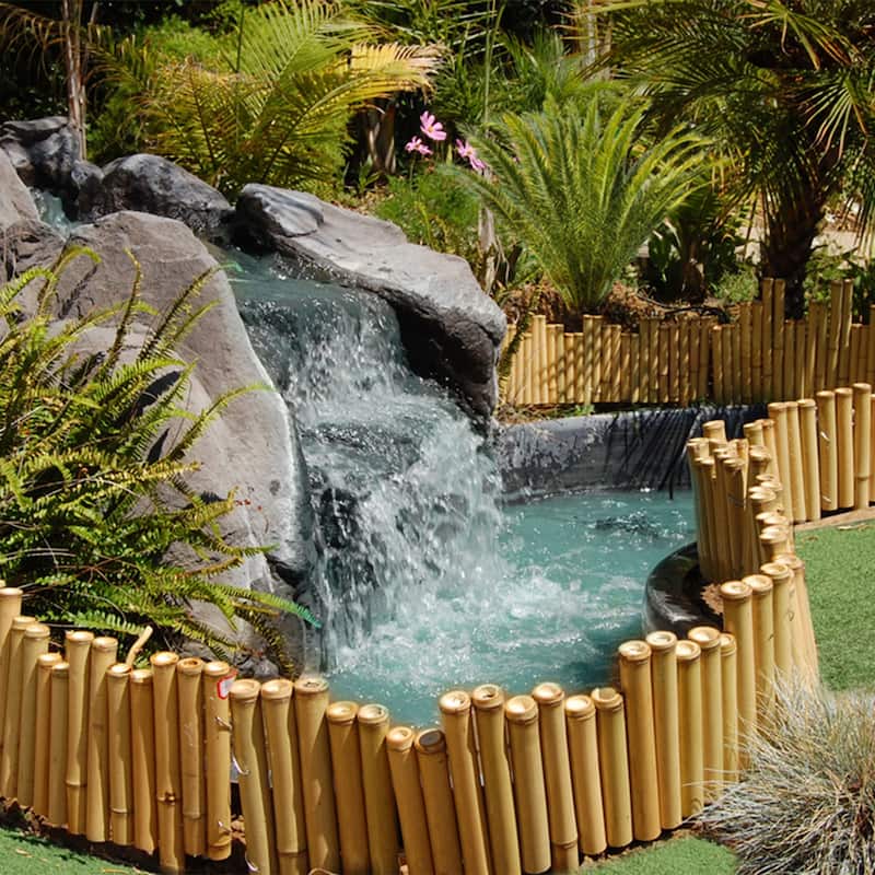 Natural Bamboo Garden Border Landscape Edging 23" L x 8" H (12-Pack)