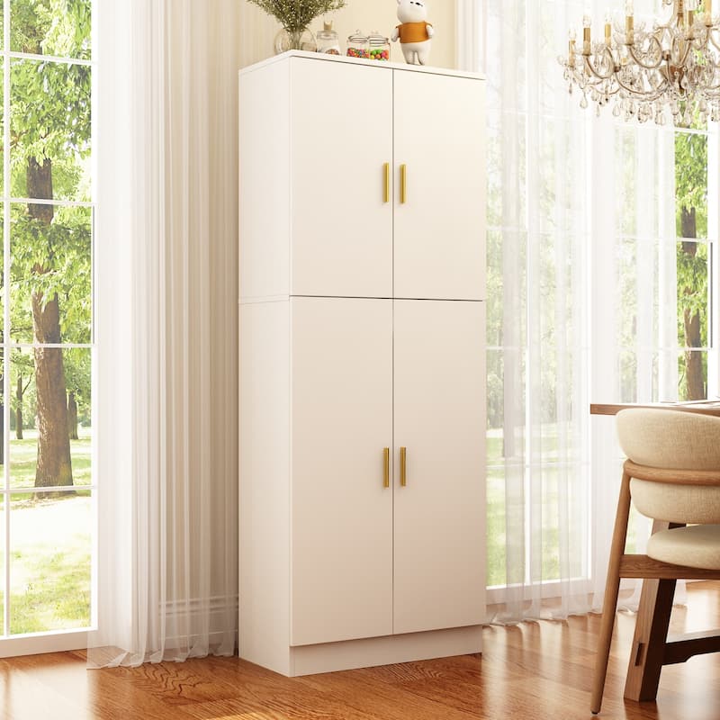Pantry Cabinet Floor Storage w/ Doors Adjustable Shelves by Kerrogee - 61.2"H