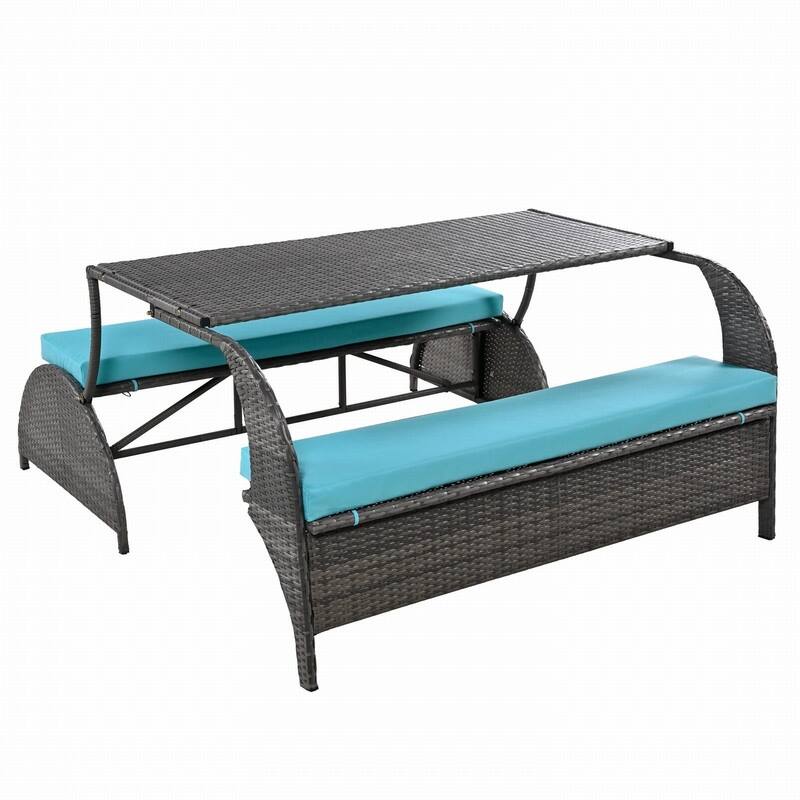 Versatile 3-Piece Outdoor Bistro Set Converts to Table and Seats for Gardens and Lawns