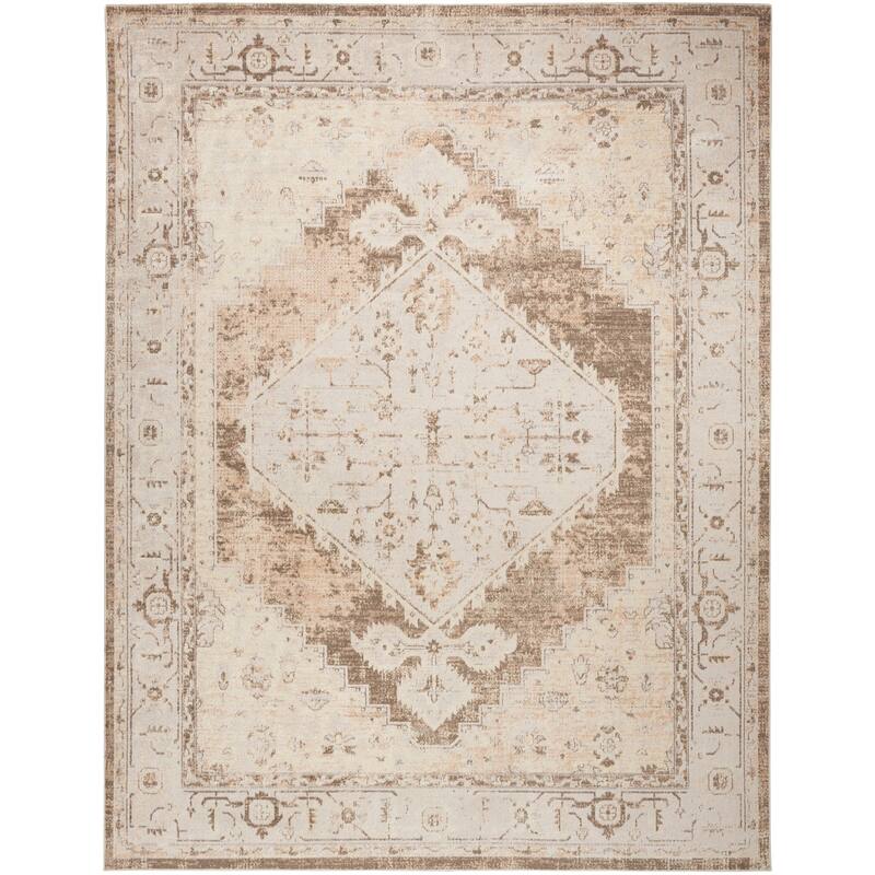 Nourison Astra Machine Washable Distressed Area Rug - 9' x 12' - Beige