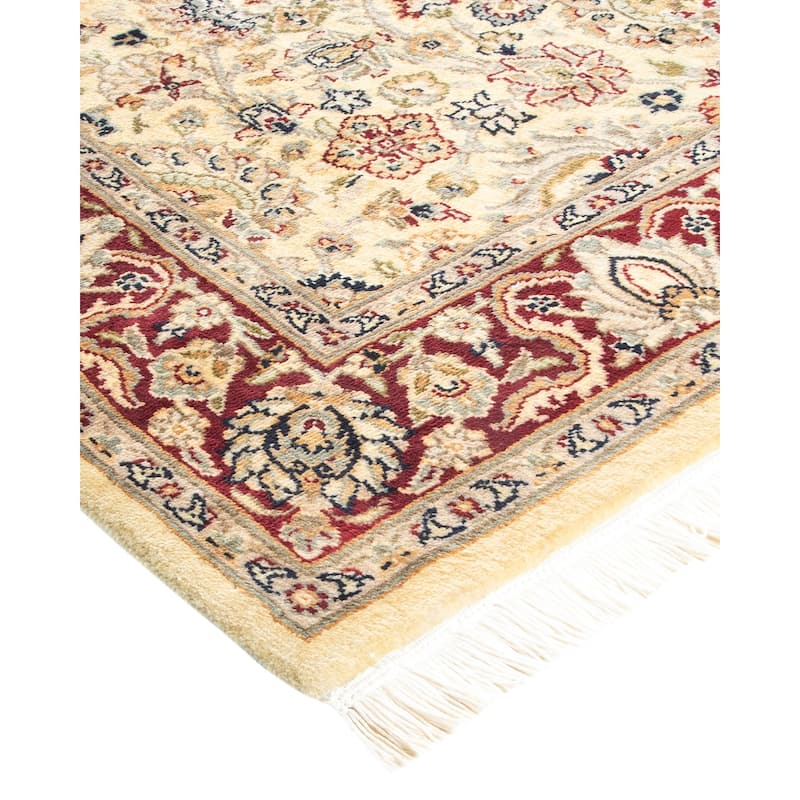 Overton Hand Knotted Wool Vintage Inspired Traditional Mogul Ivory Area Rug - 4 x 6