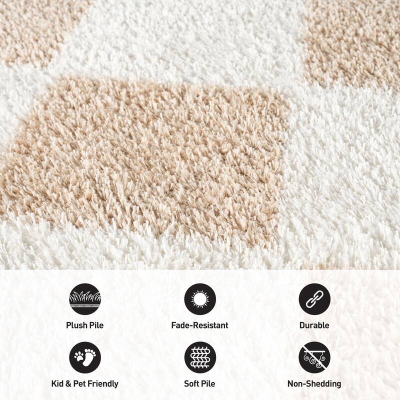 Diamond Wave Shag Rug - Cozy Feel for Living Room, Bedroom, or Entryway - Anthracite Dark Gray - Medium Pile