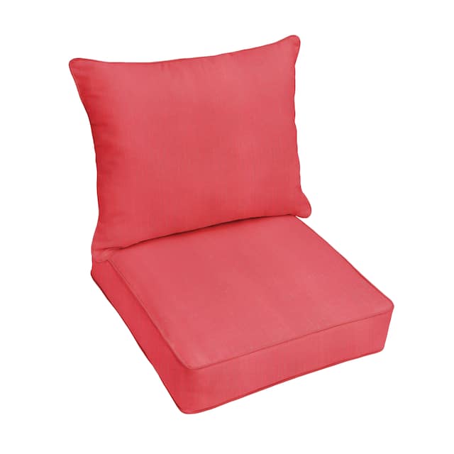 Sunbrella Indoor/ Outdoor Deep Seating Cushion and Pillow Set - dupione crimson