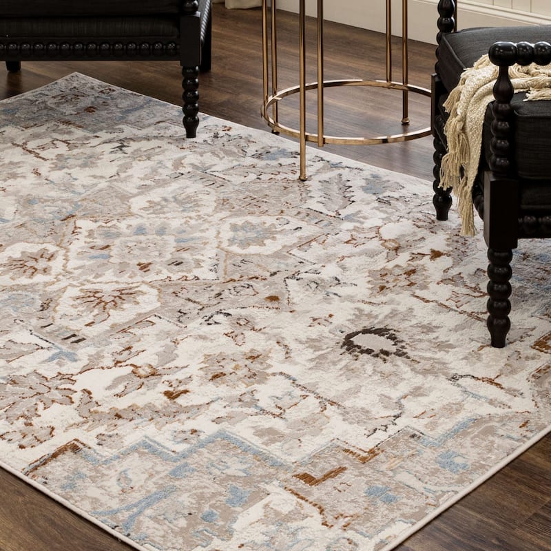 Mohawk Home Pandora Floral Ornamental Medallion Woven Area Rug