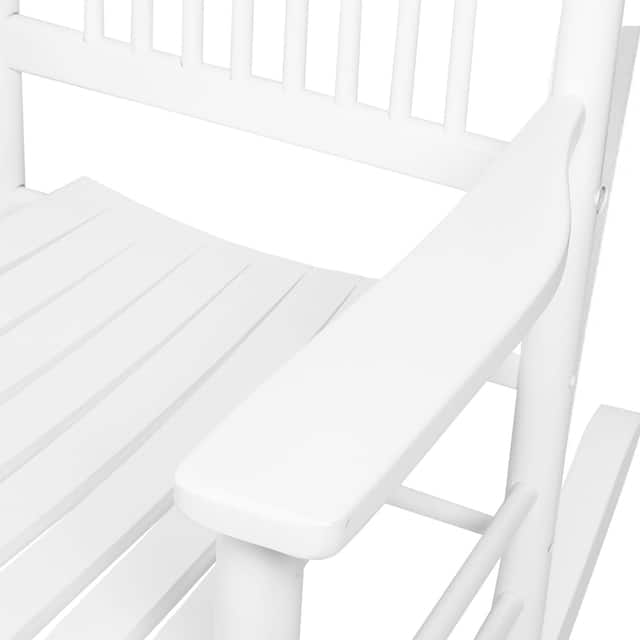 VEIKOUS Wood 3-piece Outdoor Rocking Chair and Folding Table Set