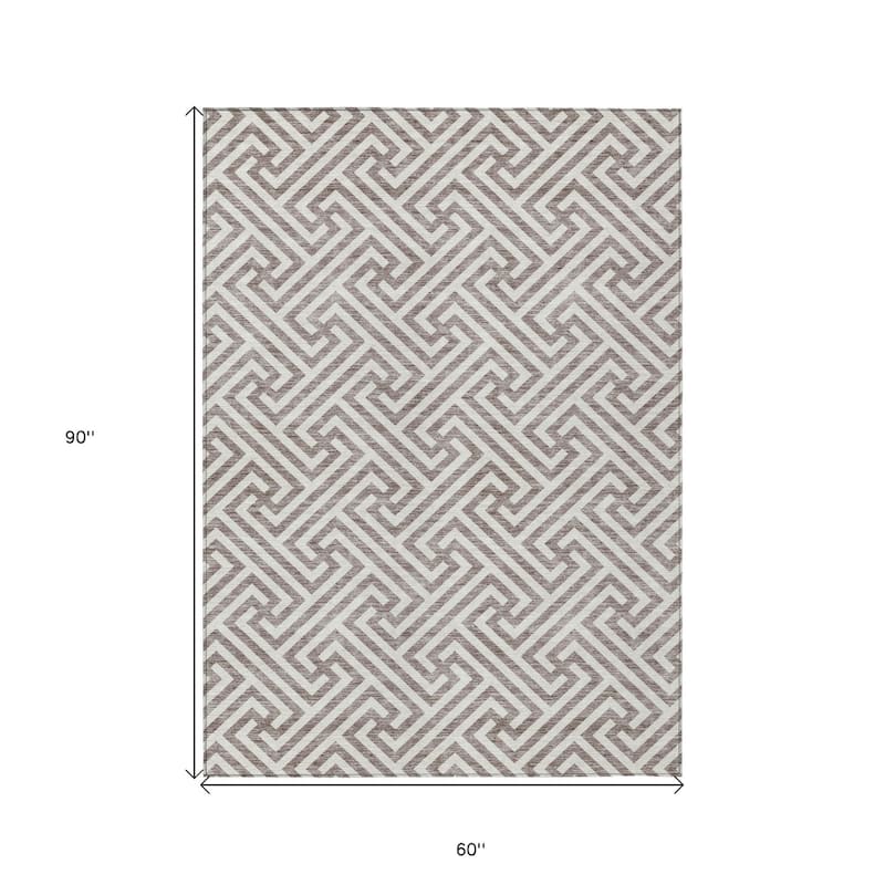 HomeRoots Geometric Transitional Rectangle Outdoor Rug