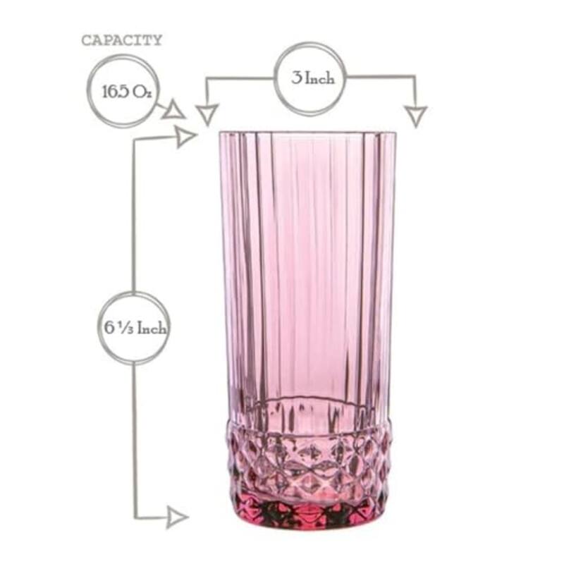 Bormioli Rocco Set of 6 America '20s Long Drink Glasses - 16.25 OZ
