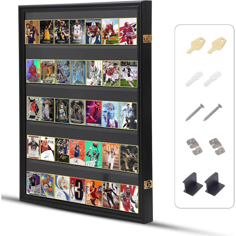 36 Graded Sports Card Display Case, Baseball Card Display Case, Trading Card Display Case Football Cards, 98% UV Protection - Vertical 1-Pack