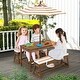 preview thumbnail 18 of 19, Kids Picnic Table and Bench Set with Cushions and Height Adjustable Umbrella - 35" x 17.5" x 20"