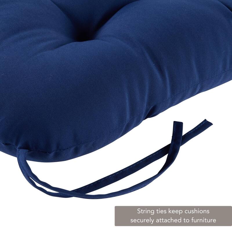 21 x 42-inch Solid Color Outdoor Seat/Back Chair Cushions (Set of 2) (Cushions Only)