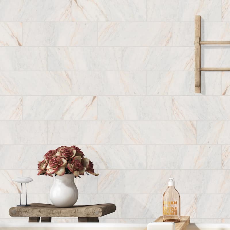 Ackland AKM-S-4X12TLH-CA 4" x 12" Marble Solid Floor and Wall Tile -