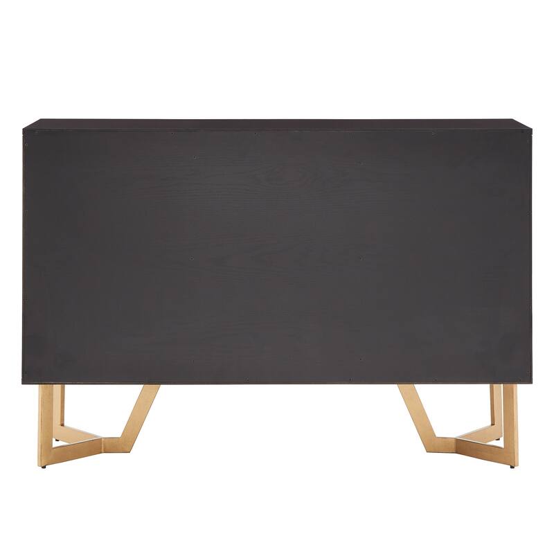 Cheyenne Black Finish Server with Gold Metal Base by iNSPIRE Q Modern
