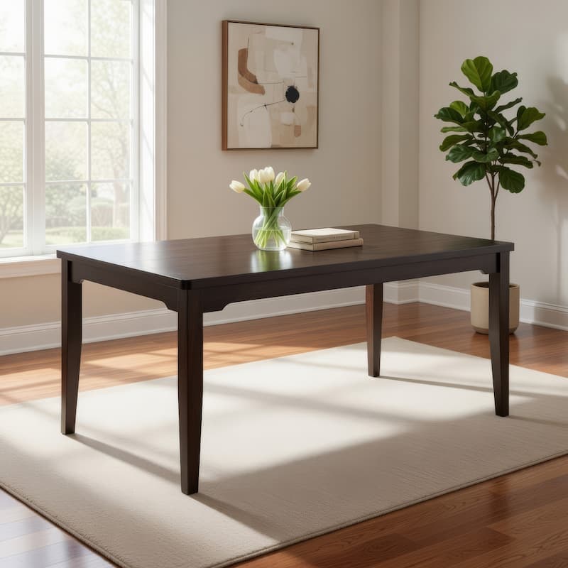Hiun Dining Table, 72 Inch Rectangular Top w Tapered Legs, Oak Brown - Oak Brown