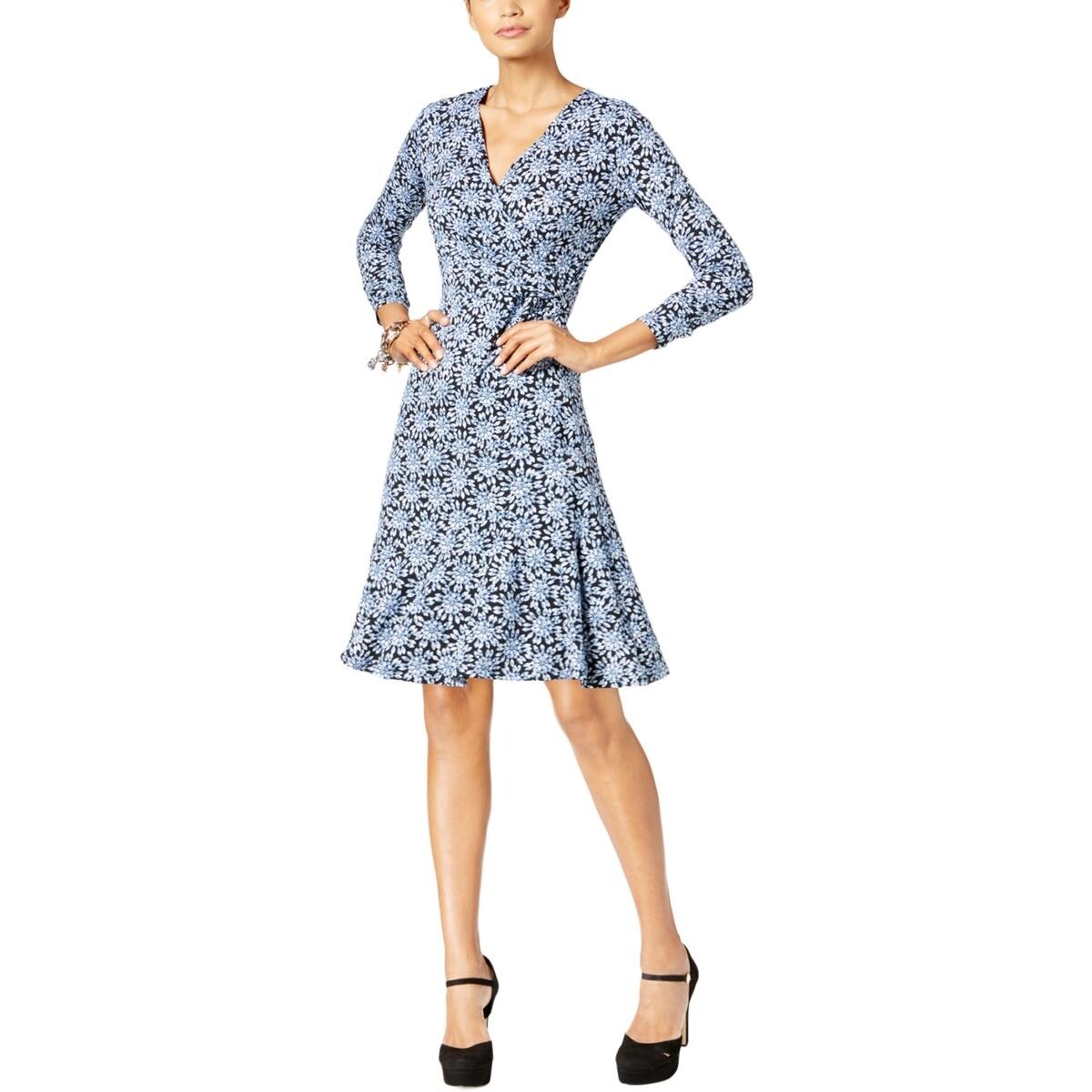 michael kors long sleeve wrap dress