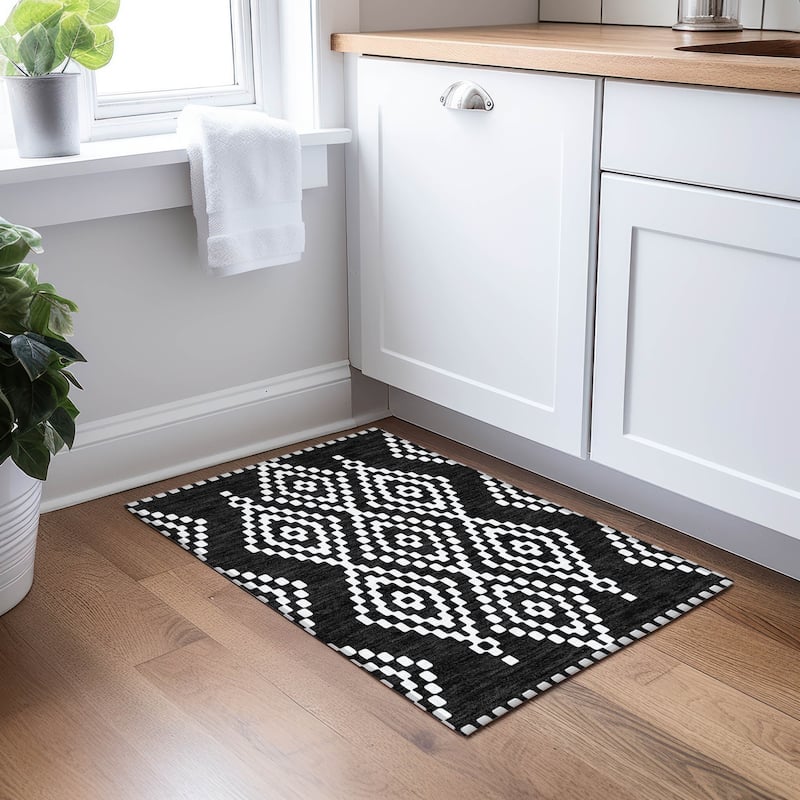 Machine Washable Indoor/ Outdoor Chantille Moroccan Boho Rug
