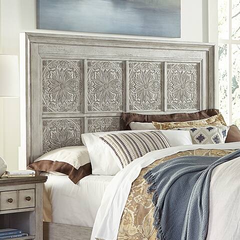Heartland Antique White Tobacco King Decorative Panel Headboard