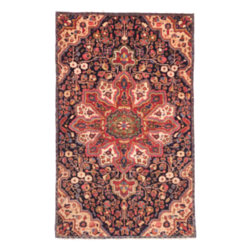 ECARPETGALLERY Hand-knotted Anatolian Vintage Dark Navy Wool Rug - 3'3 x 5'5