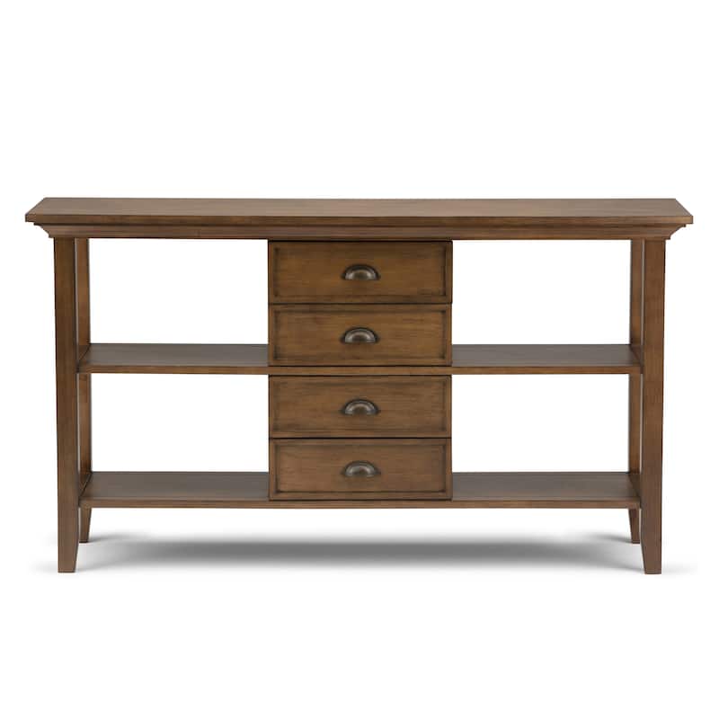 WYNDENHALL Mansfield SOLID WOOD 54 inch Wide Transitional Console Sofa Table - 54 W x 16 D x 30 H