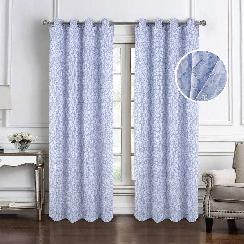 Cubix Woven Jacquard Window Curtain with Grommets 84"