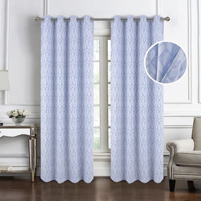 Cubix Woven Jacquard Window Curtain with Grommets 84"