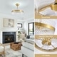 preview thumbnail 4 of 8, 20in Smart Gold Double-Layer Crossed Glass Rod Dimmable LED Ceiling Fan Light - 20''