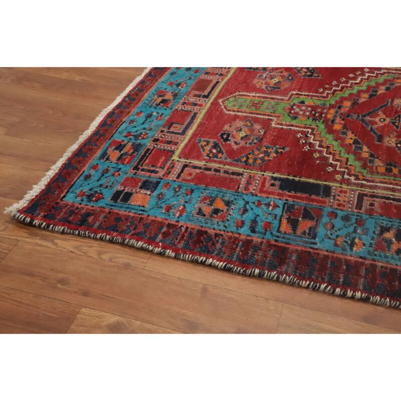 Hand Knotted Oriental 100% Wool Carpet Traditional Tribal Red Ardebil Runner Rug - 10' 6'' X 3' 0''