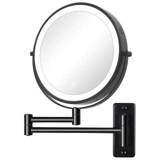 8 inch Double-Sided Wall Mounted 10X LED Magnifying Bathroom Mirror