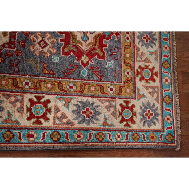 Blue Kazak Accent Rug Handmade Wool Carpet - 2'9" x 4'3"