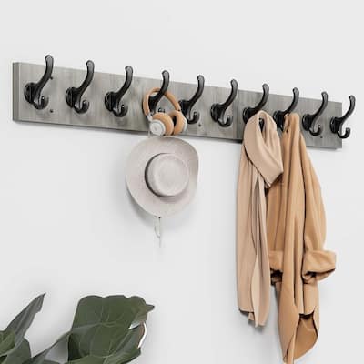 Coat Rack Wall Mount with 10 Hooks