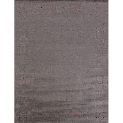 Hand Knotted Oriental 100% Wool Carpet Tribal Tribal Greys & Charcoal Gabbeh Area Rug - 9' 11'' X 8' 1''